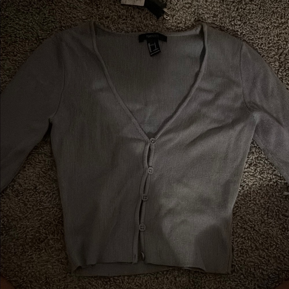 Gray Button-Up Cardigan